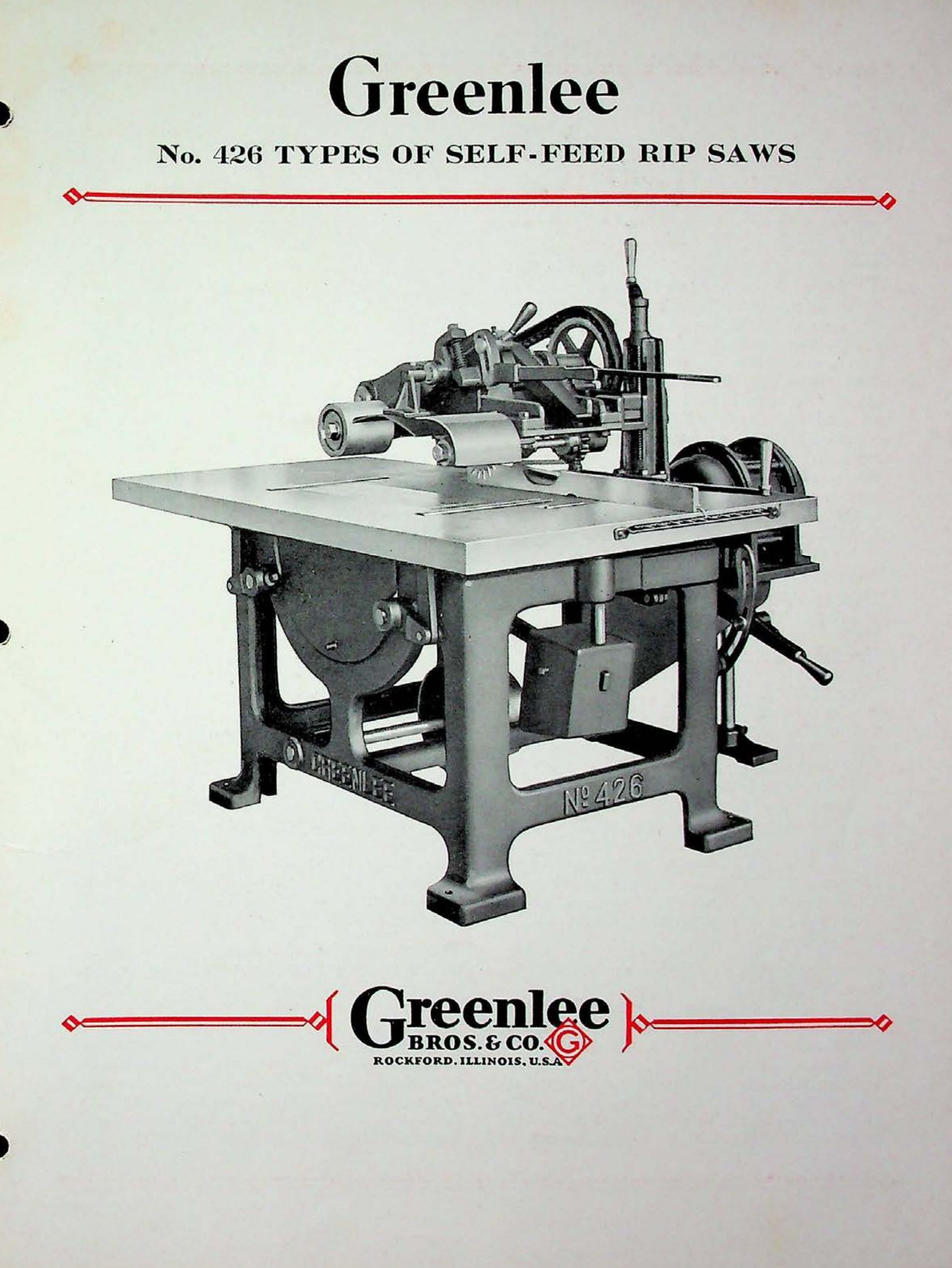 No. 426 bulletin cover (1930s)