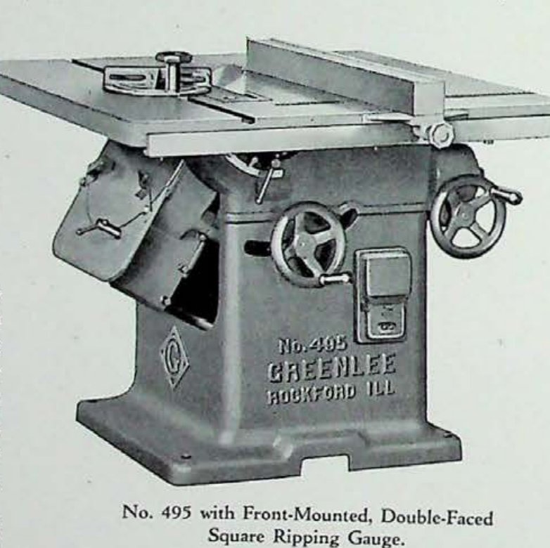 No. 495 tilting-arbor bulletin (1930)