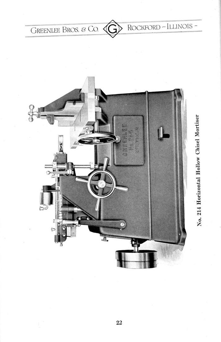 No. 214, the horizontal hollow-chisel successor (1922)
