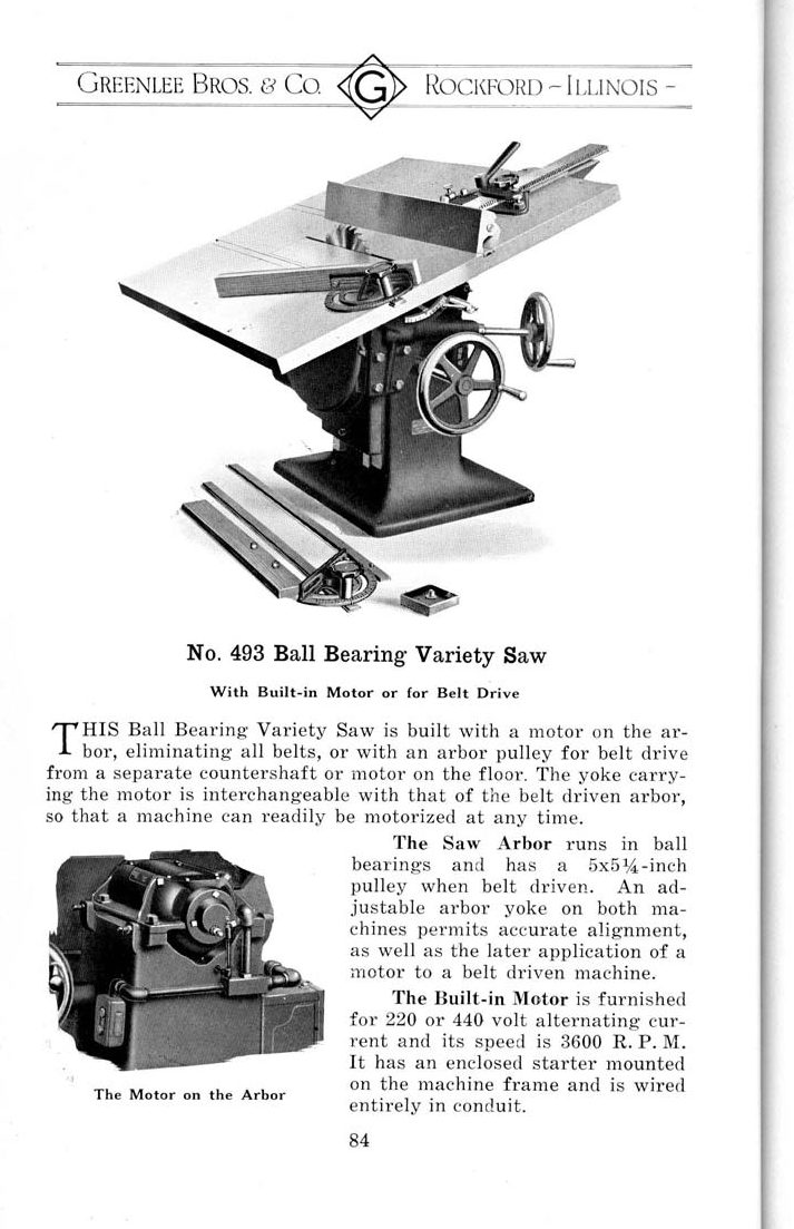No. 493, the fixed-arbor ancestor (1922)