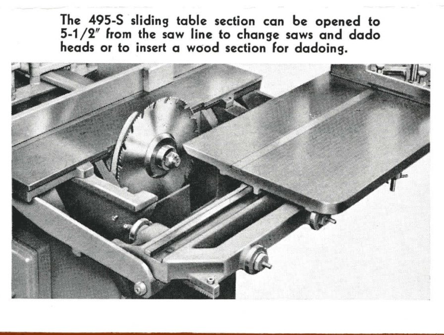 Sliding-table detail (1952)