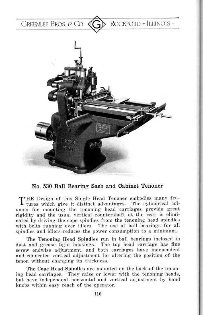 No. 530 Ball Bearing Tenoner (1922)