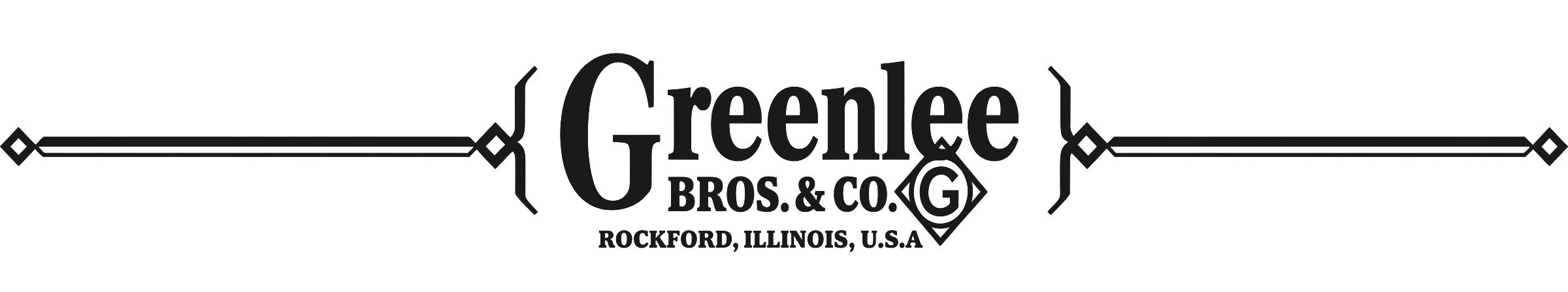 Vintage Greenlee Bros. & Co. logo — Rockford, Illinois, U.S.A.